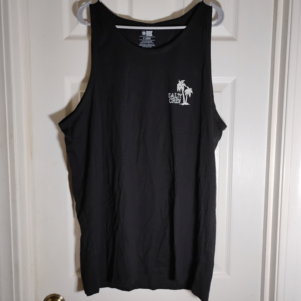 Salty Crew Black Tank Top with White Palm Logo